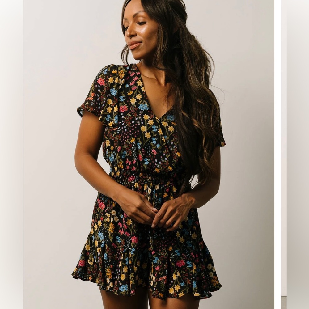 Black Floral Romper